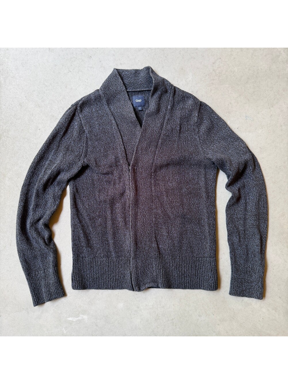 Gap Blue Shawl Collar Cardigan Heavy Sweater Men's Size Small 100% Cotton